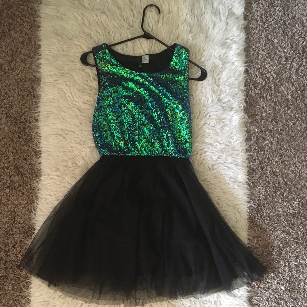 Sequined Fit and Flare Dress